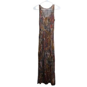 Handbook Dress Women's Medium Open Back Colorful Sleeveless Slit Maxi Long